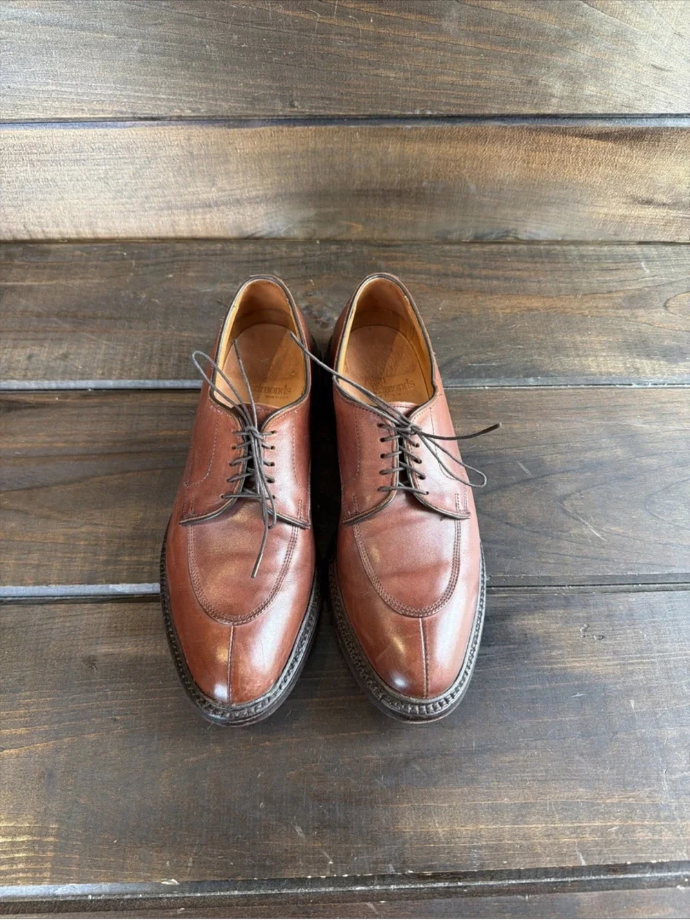 Allen Edmonds Walton Brown Leather Split Toe Oxford Dress Shoes Men Size 10 B